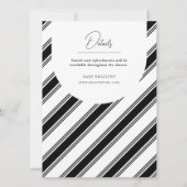Invitation Sucre de canne noir et blanc Diagonal Stripe Douch (Dos)