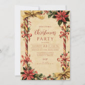 Invitation Sucre de canne Poinsettia Noël (Devant)