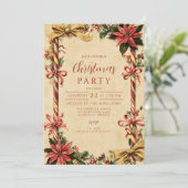 Invitation Sucre de canne Poinsettia Noël (Debout devant)