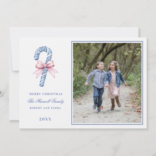 Invitation Sucre de canne rose et bleu (Devant)