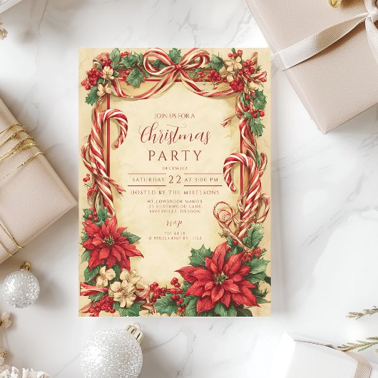 Invitation Sucre de canne vintage Noël