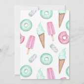 Invitation Sucré deux mignonnes glaces Cupcakes Anniversaire (Dos)