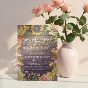 Invitation Sucre & Épices & Tout Nice Baby shower d'automne