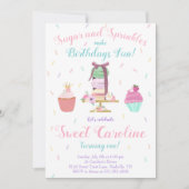 Invitation Sucre et arroser doux traitement Anniversaire (Devant)