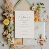 Invitation Sucré et capricieux | Mariage ivoire et sel vert