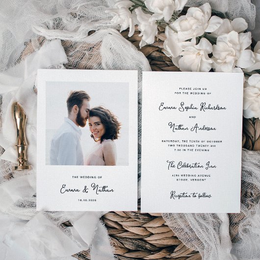 Invitation Sucré et capricieux | Mariage photo simple