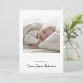 Invitation Sucré et capricieux | Photo et Gold Cross Baptism (Debout devant)