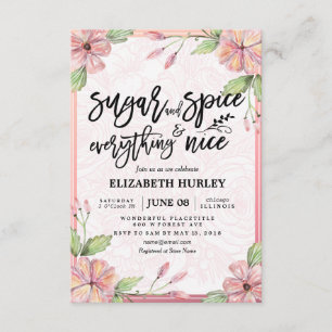 Invitation Sucre Floral & Épices & Tout Nice Baby shower