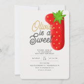 Invitation Sucre fraise un premier anniversaire (Devant)