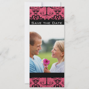 Invitation Sucré framboise et lustre noir Enregistrer la date