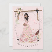 Invitation Sucre rose Boho Beauté Quinceañera (Devant)