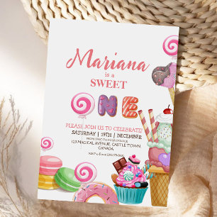 Invitation Sucré Un mignon Anniversaire de enfant de crème gl