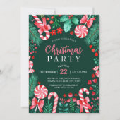 Invitation Sucres de canne d'aquarelle Peppermenthe fête de N (Devant)