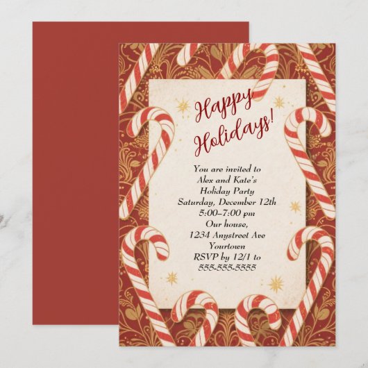 Invitation Sucres de canne pour Noël (Devant / Derrière)