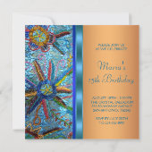 Invitation Sud-ouest Turquoise Bleu Orange Quinceanera (Dos)