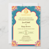Invitation Sudh Desi Mariage hindou indien Ganesha Logo Chakr (Devant)