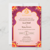 Invitation Sudh Desi Mariage hindou indien Ganesha Logo Chakr (Devant)