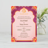 Invitation Sudh Desi Mariage hindou indien Ganesha Logo Chakr (Debout devant)
