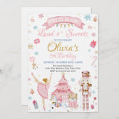 Invitation Sugar Plum Fairy Land Of Sweet Nutcracker Birthday (Devant / Derrière)