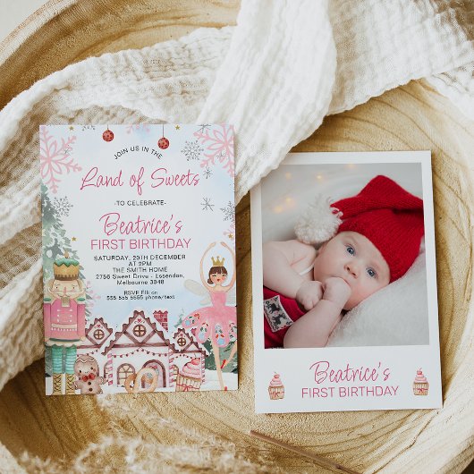 Invitation Sugar Plum Fairy Photo Gingerbread Maison Annivers