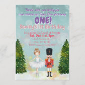 Invitation Sugar Plum is One, Nutcracker 1st birthday (Devant)
