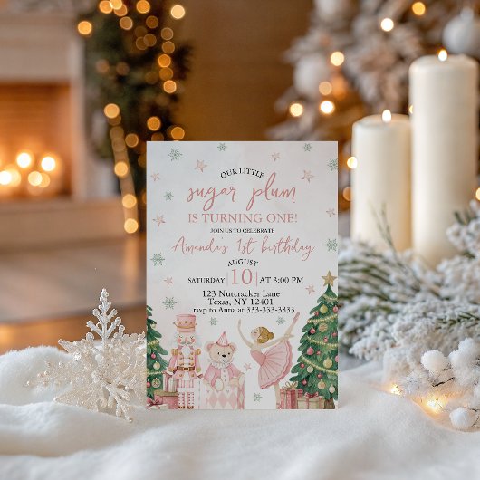 Invitation Sugar Plum Nutcracker Birthday Invite