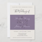 Invitation Sugar Plum Rose moderne Mariage de script (Devant)
