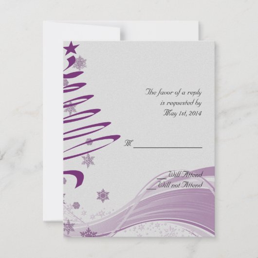 Invitation Sugar Plum Tree et Snowflakes en violet (Devant)