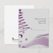 Invitation Sugar Plum Tree et Snowflakes en violet (Devant / Derrière)