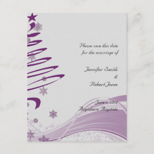 Invitation Sugar Plum Tree et Snowflakes en violet