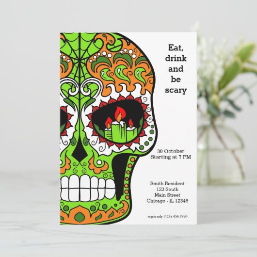 Invitation Sugar Skull (Debout devant)