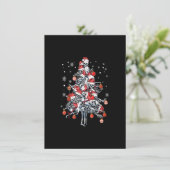Invitation Sugar Skull Santa Hat Christmas Tree Funny Xmas (Debout devant)