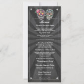 Invitation Sugar Skulls Chalkboard Wedding Party Menu (Devant)