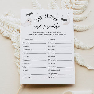 Invitation SUGARBOO Halloween Baby Word Scramble Game Card