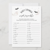 Invitation SUGARBOO Halloween Baby Word Scramble Game Card (Devant)