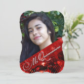 Invitation Sugey2 Lumières magiques Photo Quinceanera - rouge (Debout devant)