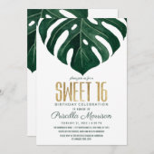 Invitation Suisses Fromage Leaf String Lights Lace Gold Sweet (Devant / Derrière)