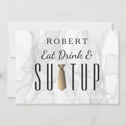 Invitation Suit en marbre fumée Serez-vous mon groomsman ? (Devant)