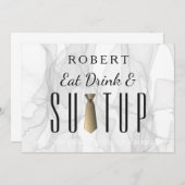 Invitation Suit en marbre fumée Serez-vous mon groomsman ? (Devant / Derrière)