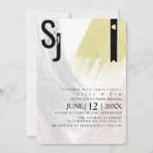 Invitation Suite de Mariage Abstraite de brosses à brosse à b (Devant)