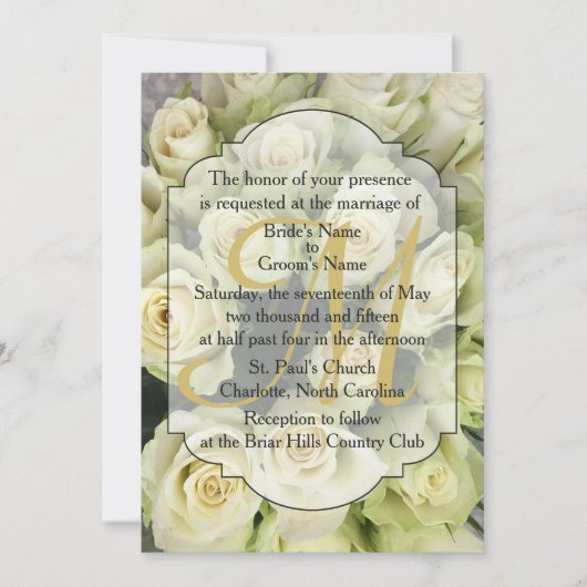 Invitation Suite de Mariage Blush Champagne Roses Blanches (Devant)