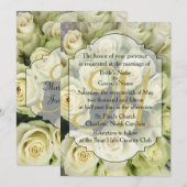 Invitation Suite de Mariage Blush Champagne Roses Blanches (Devant / Derrière)