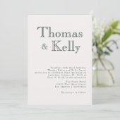 Invitation Suite de Mariage botanique vintage (Debout devant)