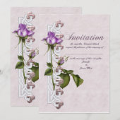Invitation Suite de Mariage de Rose de Lavender (Devant / Derrière)