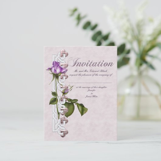 Invitation Suite de Mariage de Rose de Lavender (Debout devant)