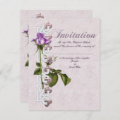 Invitation Suite de Mariage de Rose de Lavender (Devant / Derrière)