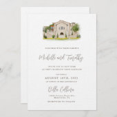 Invitation Suite d'invitation avec illustration du lieu (Devant / Derrière)