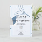 Invitation Suite d'invitation de mariage bleu clair, bleu fra (Debout devant)