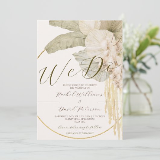 Invitation Suite d'invitation de mariage de destination éléga (Debout devant)