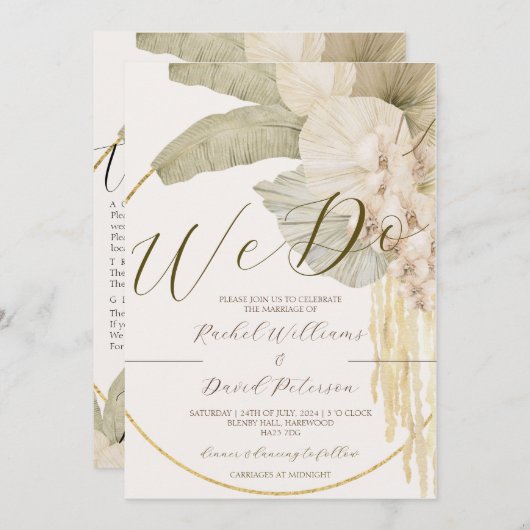 Invitation Suite d'invitation de mariage de destination éléga (Devant / Derrière)